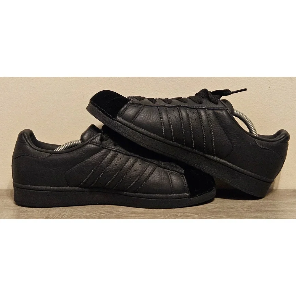 Adidas Originals Superstar 80s Velvet Black Leather Sneakers CG6011 Size 7